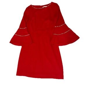 Trina Turk Socialite Dress Size 4 Red Rhinestone
